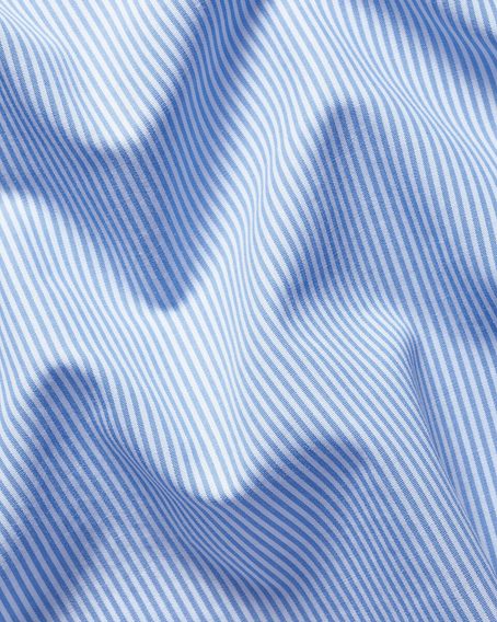 Charles Tyrwhitt Cutaway Collar Non-Iron Stretch Poplin Bengal Stripe Shirt — Cornflower Blue