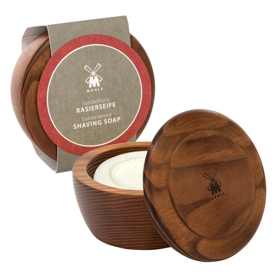 Sapone da barba Mühle Sandalwood in ciotola di legno (65 g)