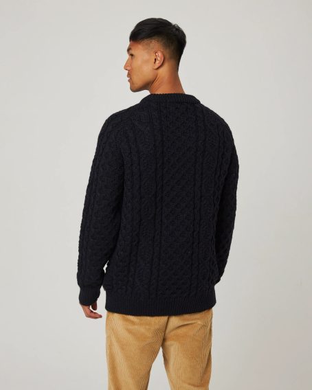Peregrine Hudson Aran Jumper — Navy