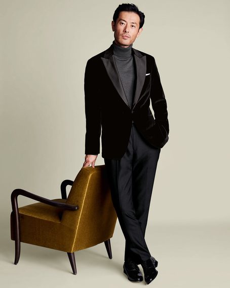 Charles Tyrwhitt Italian Velvet Jacket — Black