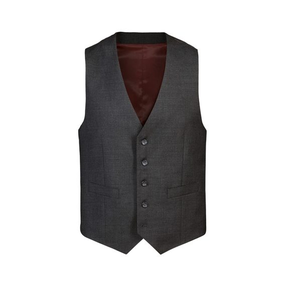 Charles Tyrwhitt Natural Stretch Twill Vest — Charcoal