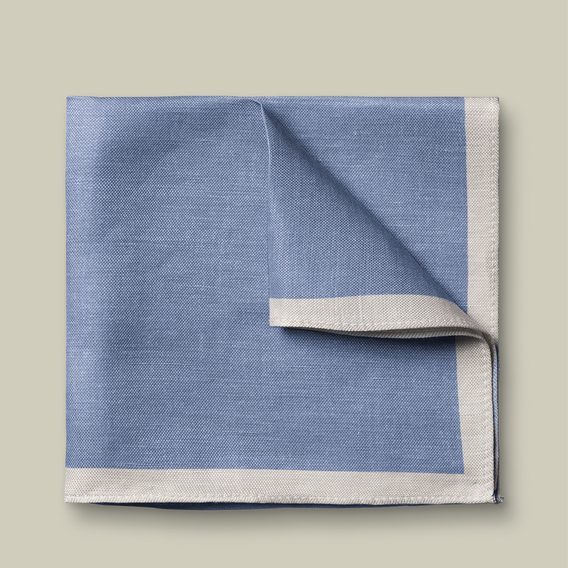 Charles Tyrwhitt Silk Linen Pocket Square — Heather Blue