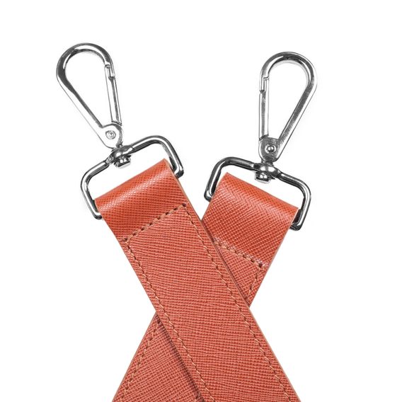 Tracolla in pelle per borsa John & Paul - cognac