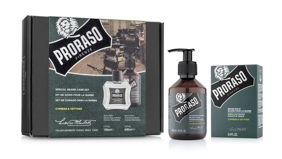 Set regalo con balsamo e sapone per la barba Proraso Cypress &amp; Vetyver