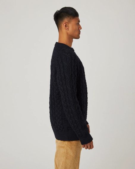 Peregrine Hudson Aran Jumper — Navy