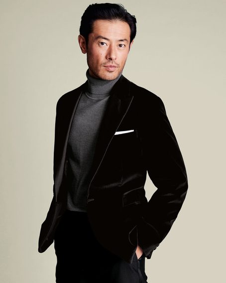 Charles Tyrwhitt Italian Velvet Jacket — Black