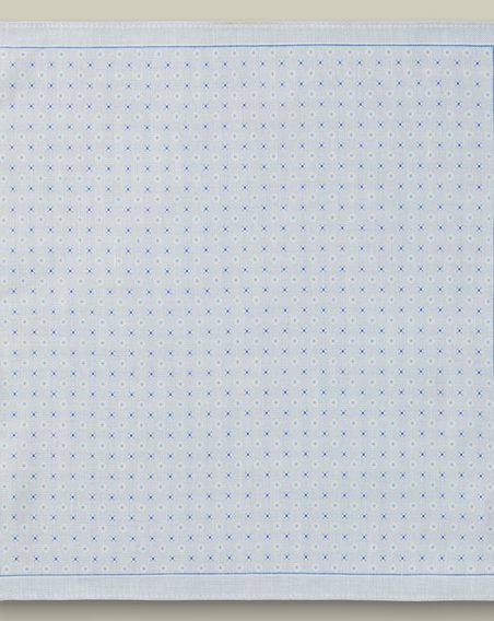 Charles Tyrwhitt Silk Linen Geo Pocket Square — Ice Blue
