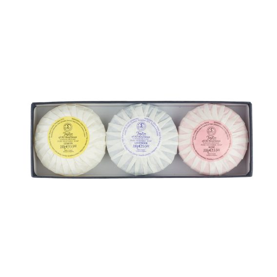 Set regalo con saponi per le mani Taylor of Old Bond Street - Rose, Lavender, Lemon