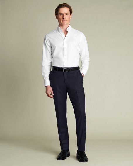 Charles Tyrwhitt Wool Stretch Trousers — Navy