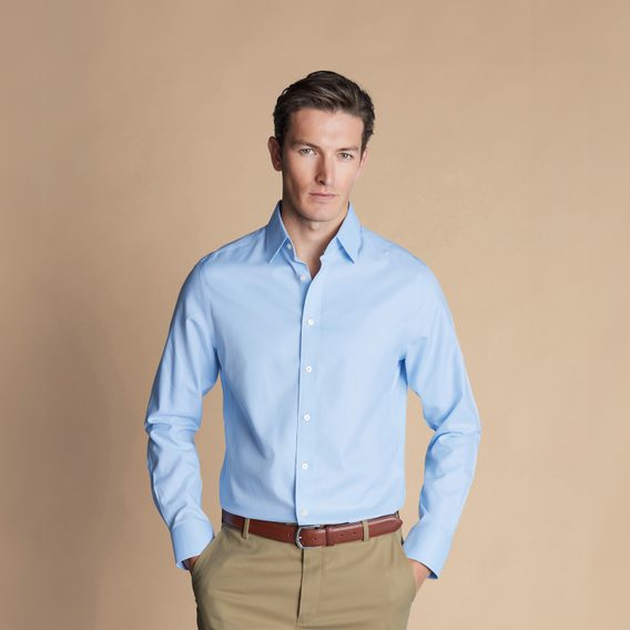 Charles Tyrwhitt Non-Iron Twill Shirt — Sky Blue