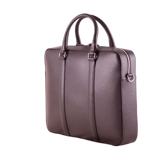 Borsa in pelle per portatile John & Paul - marrone scuro