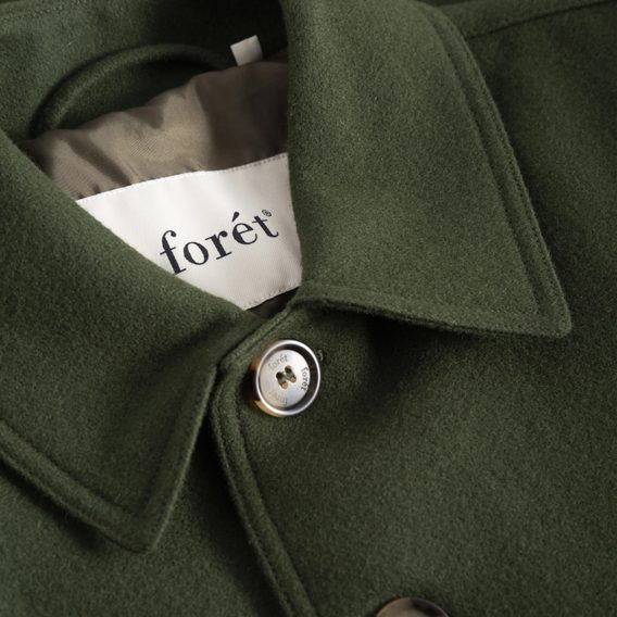 forét Shelter Long Wool Coat — Army