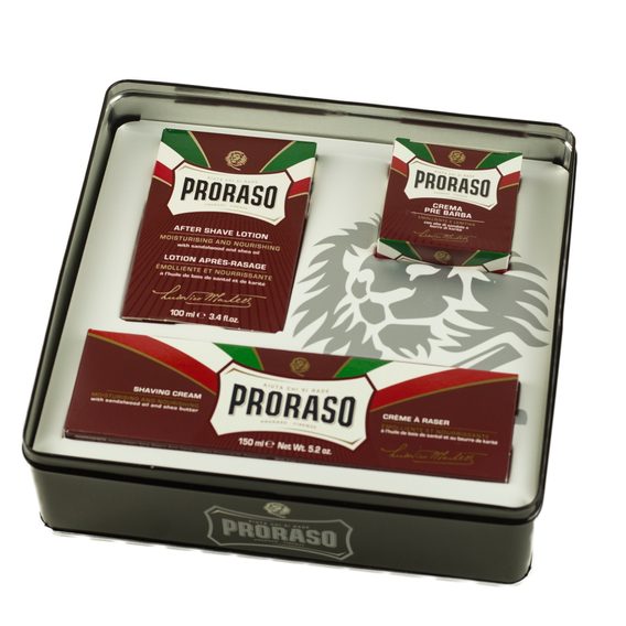 Classico set regalo da rasatura Proraso Red - protettivo (legno di sandalo)