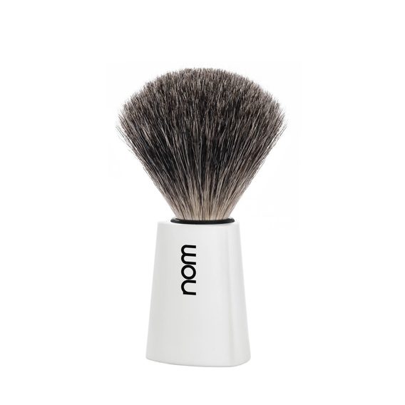 Pennello da barba nom CARL con setole di tasso (pure badger, bianco)