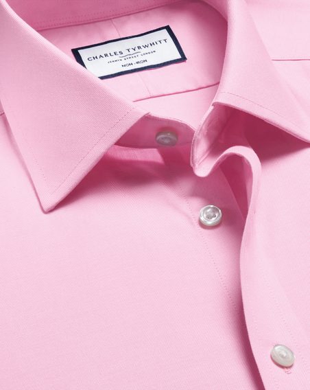 Charles Tyrwhitt Non-Iron Twill Shirt — Pink