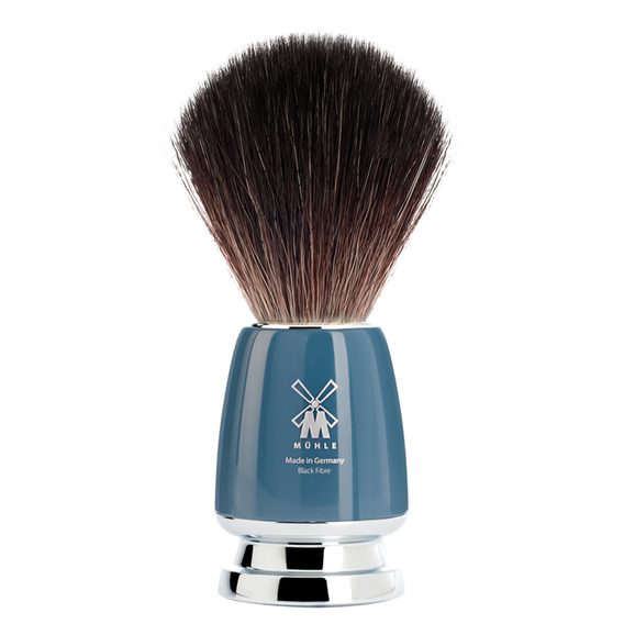 Pennello da barba medio Mühle RYTMO con setole sintetiche (Black Fibre, resina blu)