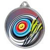 Archery Color Texture 3D Print Silver Medal