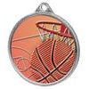 Basketball Color Texture 3D Print Silver Medal