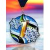 Rincon Black Acrylic Snowflake Medal