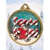 Santa Run (Blue) Christmas 3D Texture Print Full Color 2 1/8 Medal - Gold