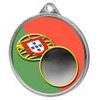 Portugal Flag Logo Insert Silver 3D Printed Medal