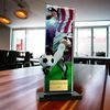 Apla Red and White Soccer Kit Trophy