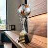 Eminent Silver and Orange Soccer Trophy