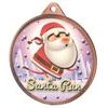Santa Run (Pink) Christmas 3D Texture Print Full Color 2 1/8 Medal - Bronze