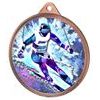 Skiing 3D Texture Print Full Color 2 1/8&quot; Medal - Bronze