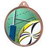 Rugby 3D Texture Print Full Color 2 1/8" Medal - Bronze