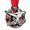 Giant Taekwondo Black Acrylic Medal