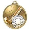 Field Hockey 3D Texture Print Antique Color 2 1/8&quot; Medal - Gold