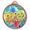 Happy Birthday Color Texture 3D Print Bronze Medal