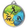 Triathlon Color Texture 3D Print Silver Medal