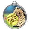 Softball Color Texture 3D Print Silver Medal