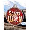 Santa Run (Red) Christmas 3D Texture Print Full Color 2 1/8 Medal - Silver
