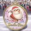 Santa Run (Pink) Christmas 3D Texture Print Full Color 2 1/8 Medal - Gold
