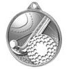 Field Hockey 3D Texture Print Antique Color 2 1/8&quot; Medal - Silver