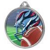 American Football Color Texture 3D Print Silver Medal