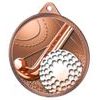 Field Hockey 3D Texture Print Antique Color 2 1/8&quot; Medal - Bronze