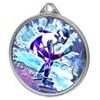 Speed Skater Color Texture 3D Print Silver Medal