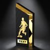 ATAMI Modern Metal & Wood Soccer Trophy