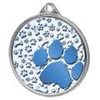 Dog Paw Color Texture 3D Print Silver Medal