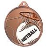 Netball 3D Texture Print Antique Color 2 1/8&quot; Medal - Bronze