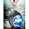 Rincon black acrylic Disco blue Ball medal