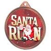 Santa Run (Red) Christmas 3D Texture Print Full Color 2 1/8 Medal - Bronze