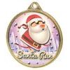 Santa Run (Pink) Christmas 3D Texture Print Full Color 2 1/8 Medal - Gold
