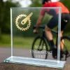 Titanium Glass and Metal Fusion Cycling Trophy