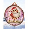 Santa Run (Pink) Christmas 3D Texture Print Full Color 2 1/8 Medal - Bronze