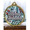 Merry Christmas 3D Texture Print Full Color 2 1/8 Medal - Gold
